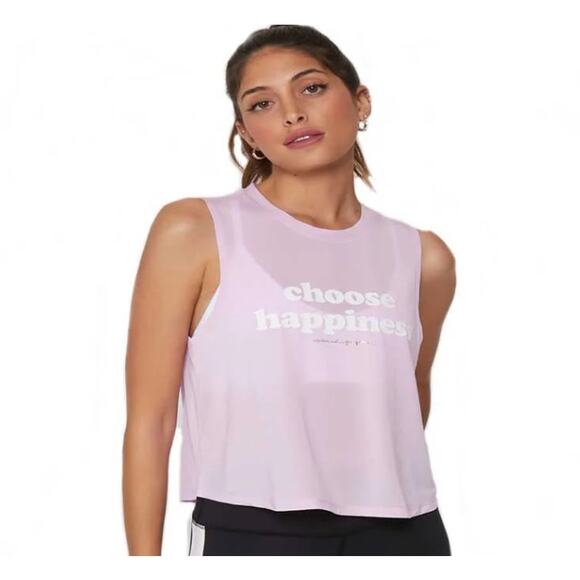 Spiritual Gangster Cropped Muscle Tank Size Small Choose Happiness Lavender NWT - Picture 16 of 16